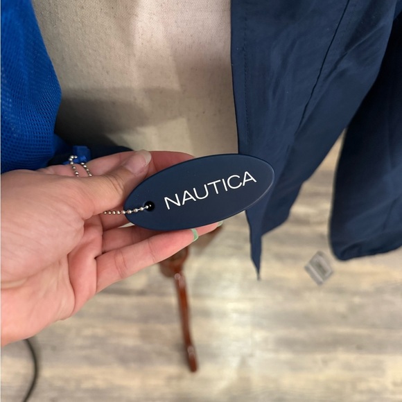 Nautica Blue Windbreaker Jacket with Sporty Design - Picture 5 of 5